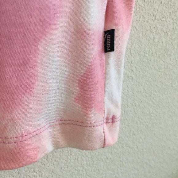 Puma T-Shirt Womens Medium Pink Tie Dye Cotton Blend Crew Neck - Picture 4 of 11